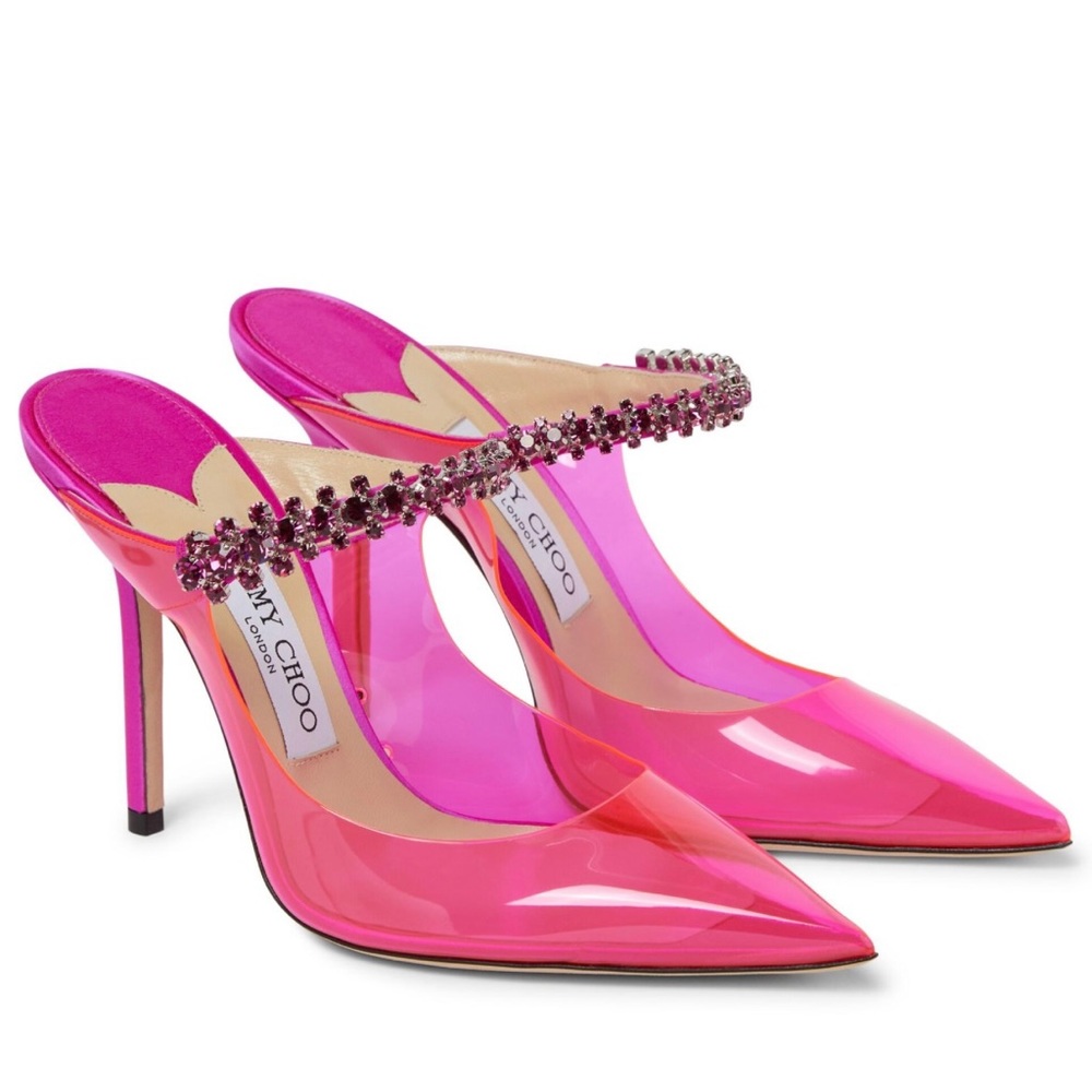 Jimmy Choo
Women's Pink Bing 100 Embellished Mules